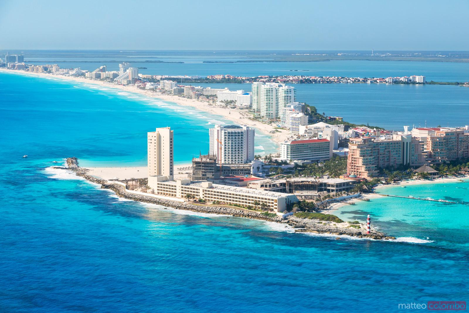 Vista aérea de la playa de Quintana Roo
